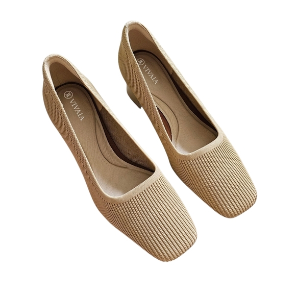 Vivaia Square-Toe Chunky Heels (Melody Pro) In Nude Peach - Picture 4 of 10